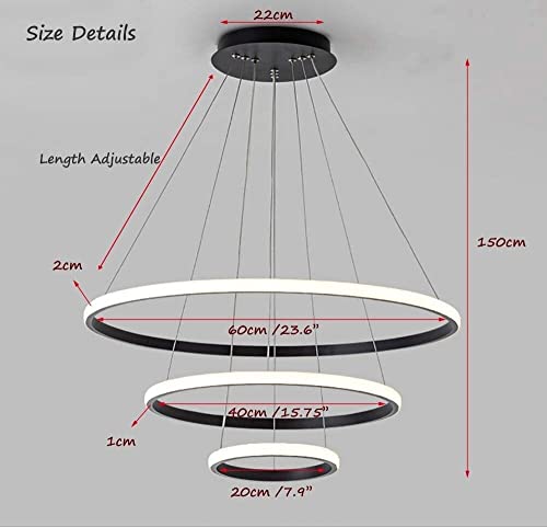 Lámpara de impacto regulable LED triple anillo de metal para dormitorio 6