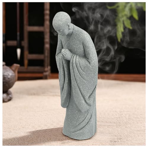 BEIZHAN Meditation Zen Monk Statue, Sandstone Buddha Monk Figure Decoration