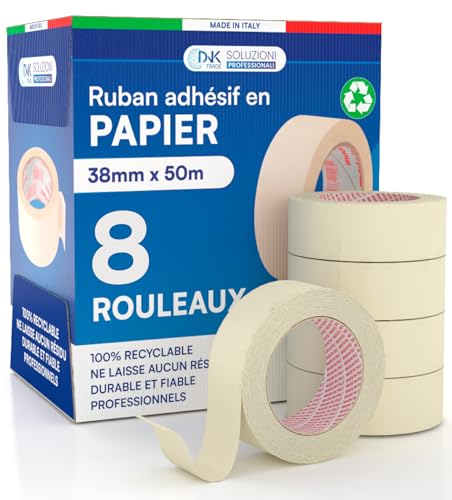 Ruban de masquage anti-trace de colle DNK TRADE 38mm, fini les résidus de peinture