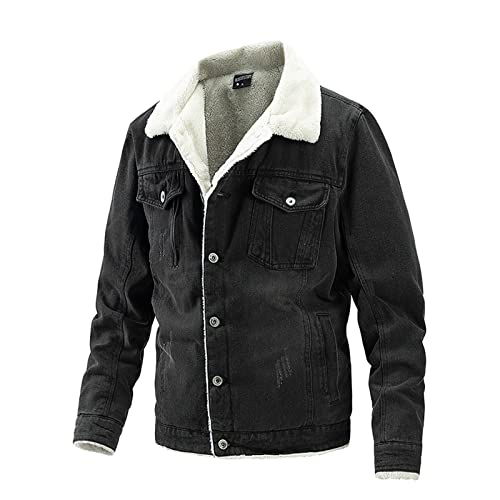 Manteaux en denim longs coupe décontractée et manches d'hiver chaudes