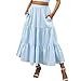 Plage été Pleased Tiered Long with Poches Skirt Robe Taille élastique des Femmes Flowy Swing A-Line Boho Skirt Mini Jupe Noire