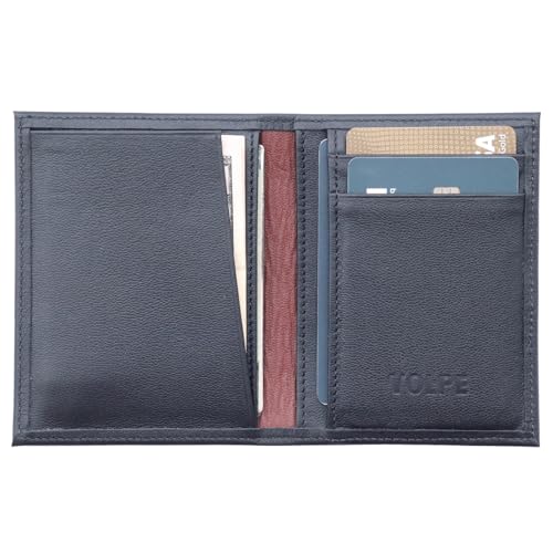 VOLPE Vertical Slim Wallet Genuine Leather For Men and Women