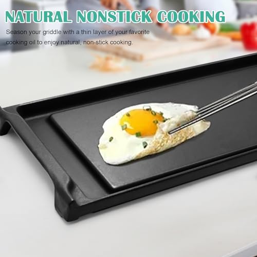 Image of Hiorucet WB31K10220 Cast Iron Griddle Replacement for GE Gas Stove Top and Gas Range, General Electric C2S980SEM1SS, C2S980SEM2SS, C2S985SET9SS Griddle Plate, 20 Inch Range Center Flat Cooktop for GE.