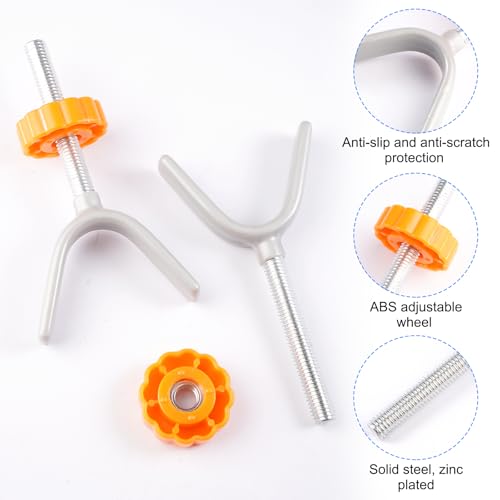 4 Stück Treppenschutzgitter Spindel aus Metall, M10 Y-Förmiger Adapter für Babygitter, Y-Adapter für Treppengeländer Ohne Bohren, Montage am Treppengeländer, Y-Spindel Druckschrauben für Baby, Hund