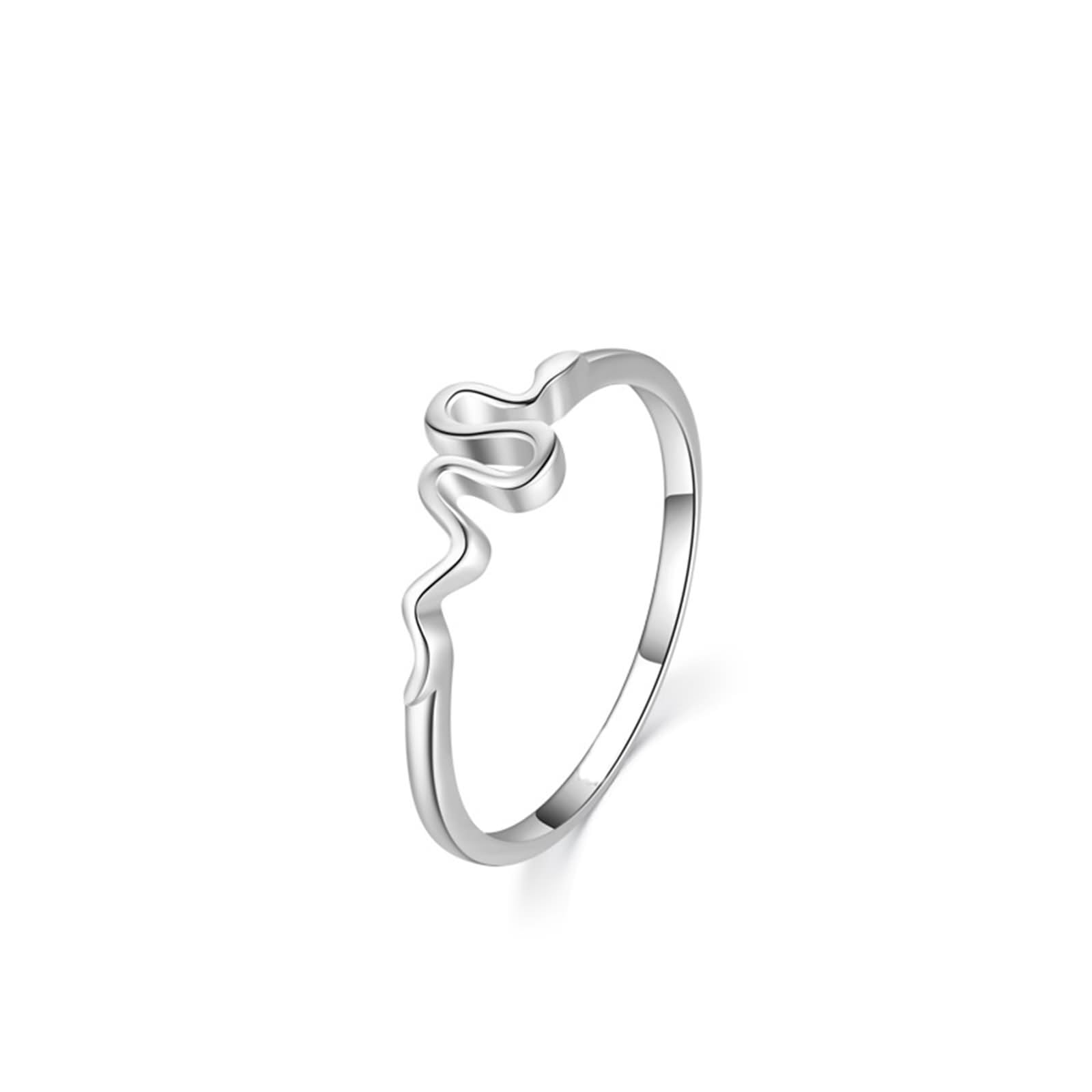 Anelli in argento da donna, anello di fidanzamento a serpente Pt950 e oro bianco, regalo unico per amiche e donne