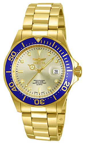 �C�����B�N�^ Invicta Men's 14124 Pro Diver Gold Dial 18k Gold Ion-Plated Stainless Steel Watch [���s�A���i]
