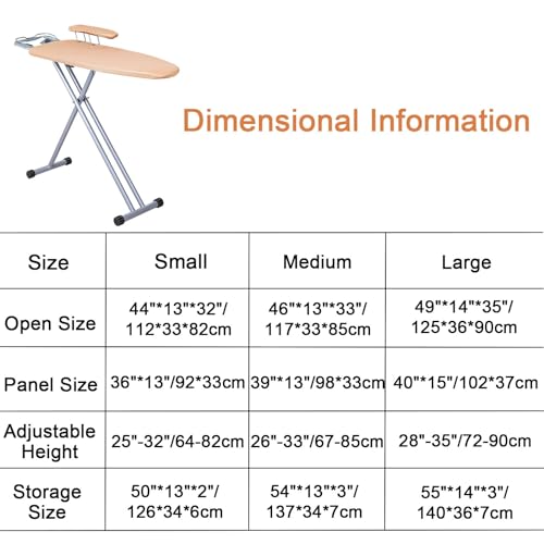 Planche à repasser pliable pour studio : table compacte grise réglable