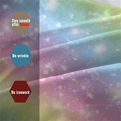 Urlinens Rainbow Fitted Sheet And Pillowcase Set Twin Size, Tie Dye Pastel Glitter Bed Sheet For Kids Girls Teens, Soft Microfiber Fun Girly Rainbow Bedding Decor 2 Piece Colorful Sheet Set #TOP4