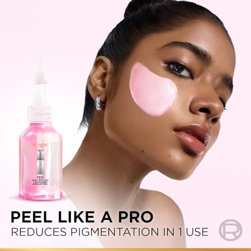 Image of L'Oreal Paris Glycolic-Bright Anti Dark Spot Exfoliant Peel 15% AHA + BHA + PHA + Niacinamide 25ml | Suitable for Sensitive Skin | Results in 1st use