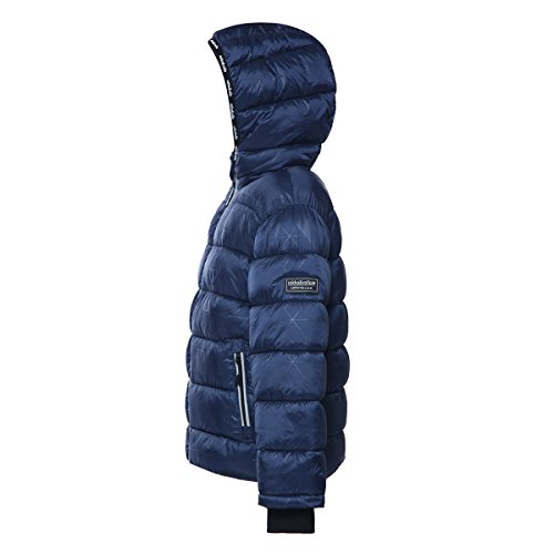 Rokka&Rolla Boys' Heavy Padded Water-Resistant Hooded Thickened Quilted Puffer Jacket, Geo Emboss, S/Ch (6-7) #TOP1