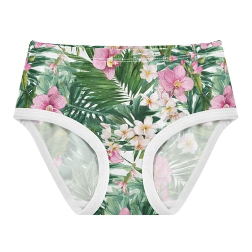 Wusikd Tropical Flowers Girls' Underwear Cotton Watercolor Girls Briefs Soft Toddler Underwear 2T