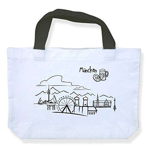 Einkaufstasche Skyline München - als Geschenk für Münchner & Fans der Weltstadt mit Herz oder als München Souvenir - die stadtmeister Cover