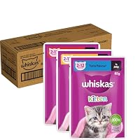 WHISKAS Kitten 2-12 Months Wet Cat Food with Mixed Favourites in Jelly 85g Pouch, 60 Pack