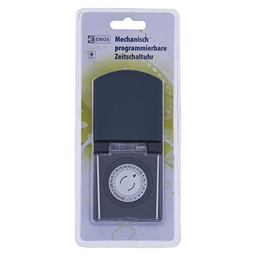 EMOS Timer meccanico esterno / presa Schuko IP44