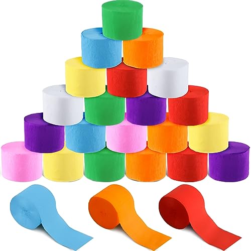 Berlune 48 Rolls Crepe Paper Streamers Rainbow Streamers Party Decoration for Birthday Party Wedding Ceremony Baby Shower DIY Crafts(Assorted Colors)