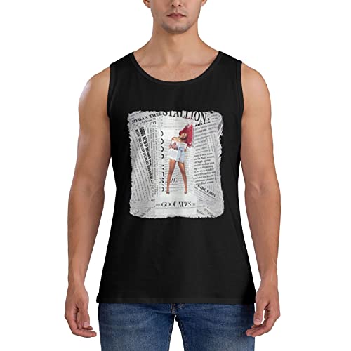 Megan And Thee Or Stallion Good News Tank Tops Men Gym Shirts Undershirt Workout Tank Tops Black Large #TOP6