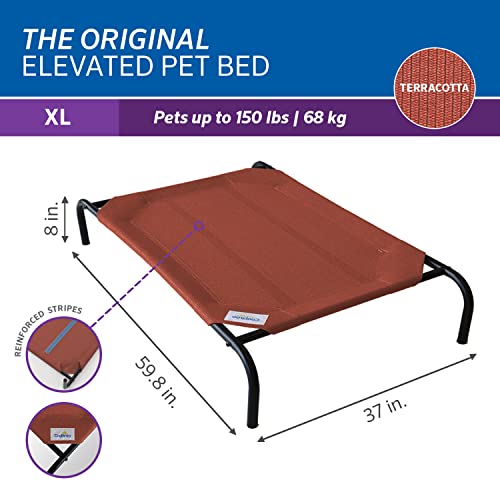 Image of Coolaroo Original Elevated Dog Bed - Breathable Off-The-Ground Pet Bed with Cooling Fabric, Joint Relief & Moisture-Resistant Fabric, 100% Recyclable, Easy Clean, Terracotta, Extra Large