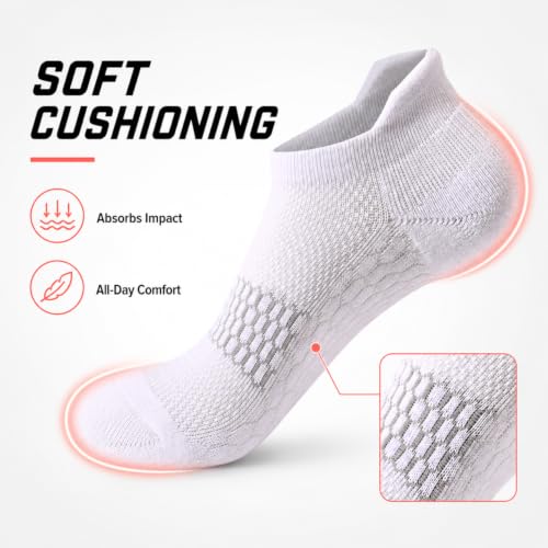 Image of Ankle Running Socks For Women, Athletic Wicking Thick Cushioned Low Cut With Tab Casual Sports Socks