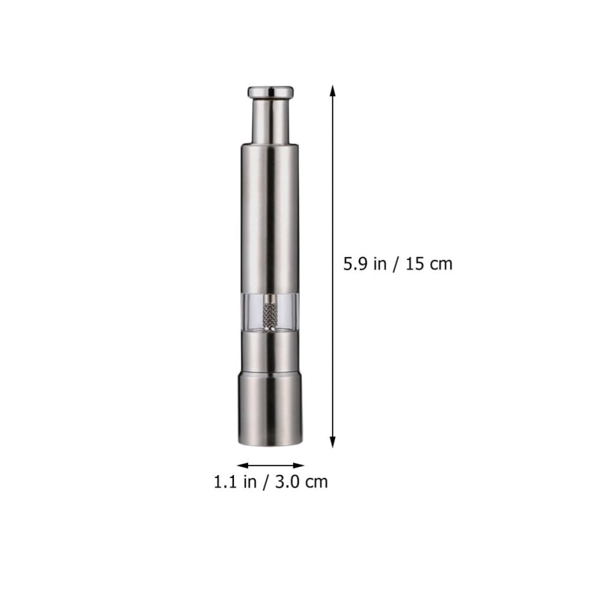 Molinillo de Especias Manual de Acero Inoxidable Diseño Compacto Presión para Moler Pimienta y Otras Especias Cocina