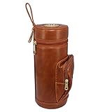 AMANCY Upgrade Cedar Wood Lined Portable Travel Leather Cigar Humidor Case with Pocket,Easily Carry...