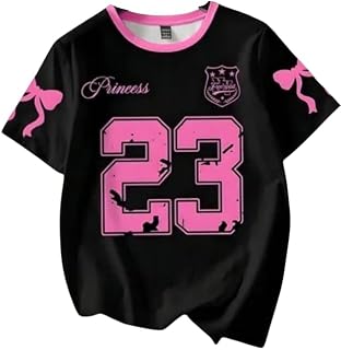 Hzonic Girls Black and Pink Princess 23 Graphic T-Shirt, Cotton Blend, Short Sleeve, Round Neck, Casual Wear(Size Regular) Price In India