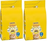 FRISKIES Au Saumon et aux Légumes   1,5 KG   Croquettes pour Chat Adulte (Lot de 2)
