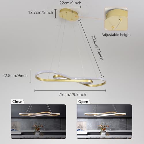 Image of Gold Creative Modern LED Pendant Chandelier