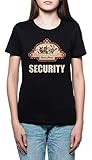Normale Passform Five Nights at Freddys - FNAF - Freddy Fazbears Security Logo Damen T-Shirt Rundhals Schwarz Kurzarm Größe M Women\'s Black Medium Size M