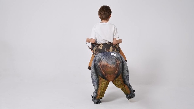 Disfraz hinchable de dinosaurio para niños 4-6 años miniatura 7