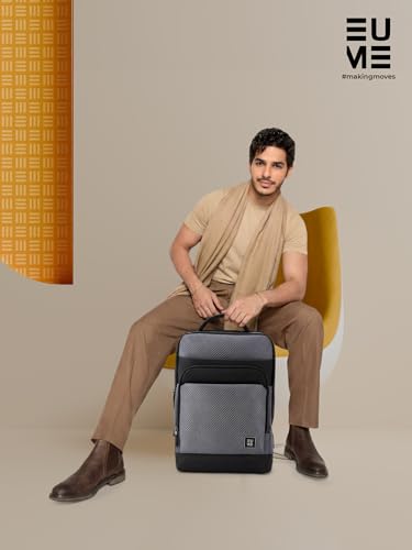Image of EUME Carbonis 20L Laptop Backpack for Men & Women Office Use| 15.6 Inch Laptop Bag with USB Charging Port, Water Resistant Fabric|Spacious Backpack for Travelling | Vegan Leather