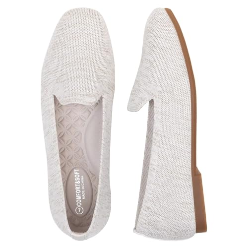 Image of Frank Mully Women's Loafer Flats Square Toe Comfortable Office Work Shoes, Cute Penny Loafer Slip On Walking Driving Shoes