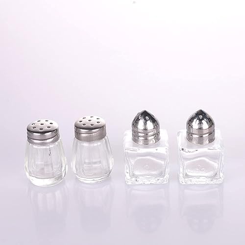 Miniatura 2 de Paquete de 12 mini saleros de especias, sal y pimienta, especias, condimentos  Tapa de acero inoxidable y tarros de vidrio  Sostiene suministros de
