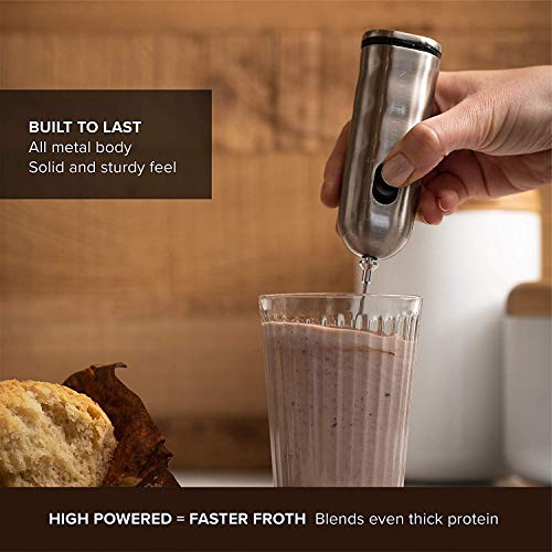 image for Bellemain Professional Milk Frother 2-Speed Battery Operated Handheld 