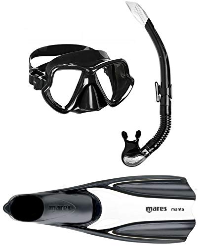 Mares Wahoo Manta gafas y tubo de snorkel que evitan la entrada de agua para nadar sin molestias