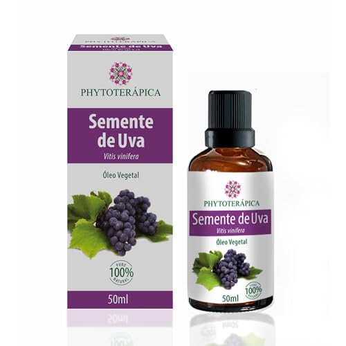 Óleo Vegetal de Semente de Uva 50ml - Hidratação Leve para a Pele - Ideal para Aromaterapia - Puro e Vegano - Phytoterápica
