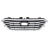 ALMULOO Front Upper Grill Compatible with 2015-2017 Hyundai Sonata Plastic(ABS) Chrome Grille Replacement for 86350-C2000 HY1200174