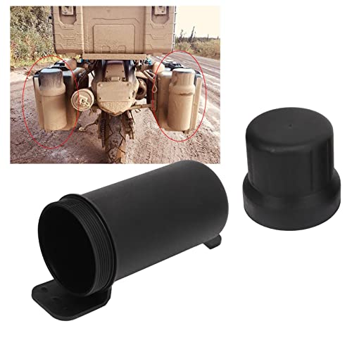 Image of Asixxsix Motorcycle Tool Tube, 125mm Motorcycle Universal Off Road Tool Tube, Storage Box Holder Manual Canister with 4 Rolling Tapes for Off Road Motorcycles, ATV, UTV, Trucks
