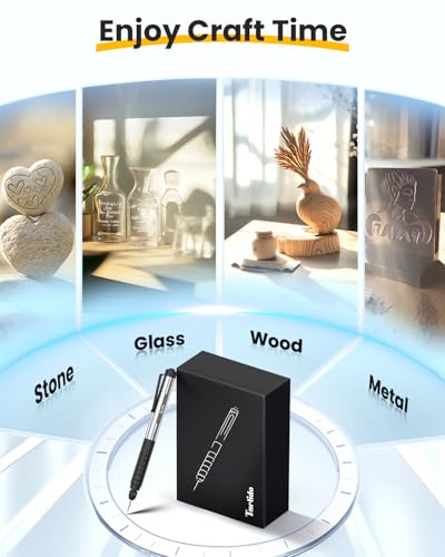 Image of Tarlido Engraving Pen, USB Rechargeable Cordless Rotary Tools, Professional Mini Carving Machines Portable DIY Engraver Machine for Metal to Wooden, Glass, Jewelry-Black