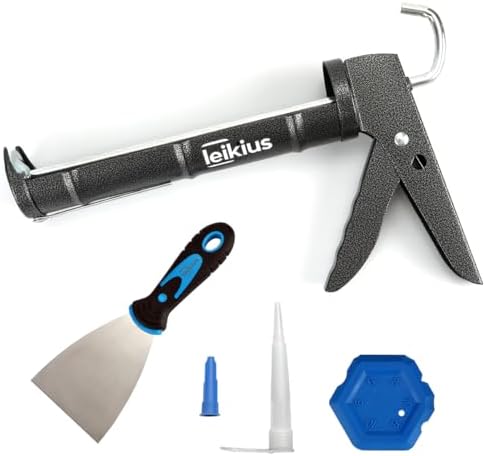 Caulk Gun,No-drip Silicone Caulking Gun, Caulking Tools Grout Scr...