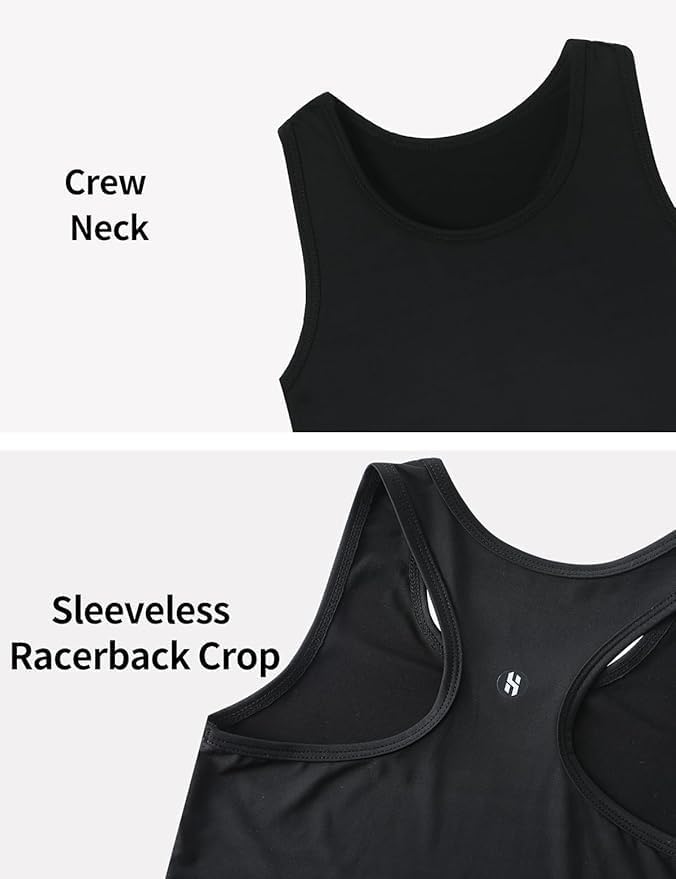 Girls Tank Tops Racerback Crewneck Sleeveless Athletic Quick Dry Shirts Workout Yoga 5-14 Years - Image 4