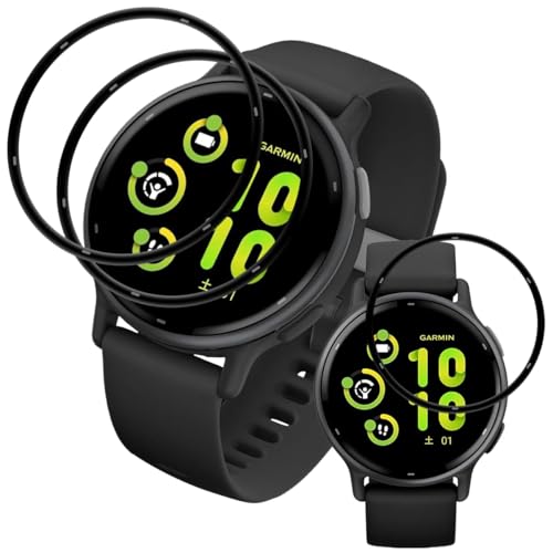Wekrsu �t�B���� �Ή� Garmin VivoActive5 �p �ی�t�B���� �y3���Z�b�g �S�ʕی�z PET������ �Y�f�@�� 3D�Ȗʗp �t���ی�t�B���� �������� �����ߗ� ���h�~ �L�Y�C���@�\ �����z�� �w��h�~ �C�A�[�� �^�b�`���x WEK