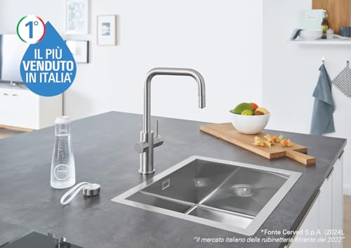 Grohe 31543DC0 - Grifo (Standard, Acciaio Inossidabile, Rubinetti A Leva, Solo, Ceramica, 2.8 Cm), Satinato, Con Presa Per Mouse Rimovibile - 2