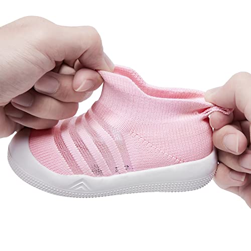 Image of Eashi Baby Boy Girl Non-Skid Indoor Infant Walking Shoes Breathable Warm Elastic Sock Shoes with Memory Sole Protect Toes Outdoor Sneakers