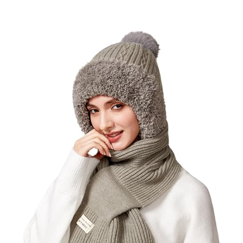 Ensemble bonnet écharpe gant homme chaud en maille doublée haut de gamme