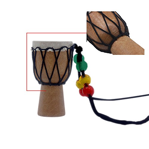 ammoon Dejembe African Drum Necklace Percussion Instrument Accessories Wood Color