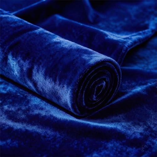 Q&J Fabric Co. Stretch Velvet Fabric by The Yard, 60 Inch Wide x 1 Yard Soft Luxury Versatile Stretchy Spandex Cloth for Upholstery, Sewing, Costume & DIY Crafts Projects (Royal Blueed)