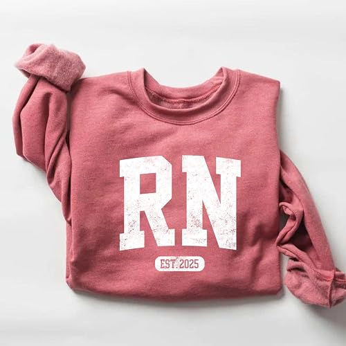 CHILLEVER Custom Registered Nurse Sweatshirt, Personalized RN Crewneck, Nurses Appreciation Gifts, Gift for Nursing Student3