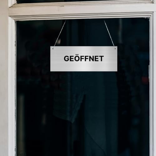 Geöffnet Geschlossen Hängeschild Schild 16cmx6cm mit Saugnapf Zweiseitig