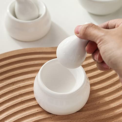 Sheskind Mini White Ceramic Mortar And Pestle Set, A Perfect Pill Crusher, Also Suitable For Crushing Spices, Herbs, Etc #TOP2