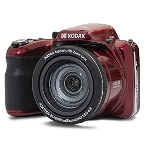 KODAK PIXPRO AZ425-RD 20MP Digital Camera 42X Optical Zoom 24mm Wide Angle 1080P Full HD Video Optical Image Stabilization Li-Ion Battery 3″ LCD Vlogging Camera (Red)
